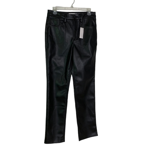 Good American Better Than Leather Faux Leather Good Icon Pants Black Size 8 NWT - Picture 5 of 12